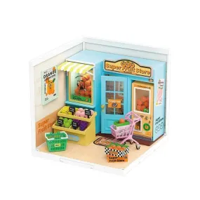 Fruit Vegetable Shop Miniature Grocery Shop Dollhouse Supermarket Dollhouse Coffee Shop Miniature Dollhouse Kit Coffee Shop Dollhouse