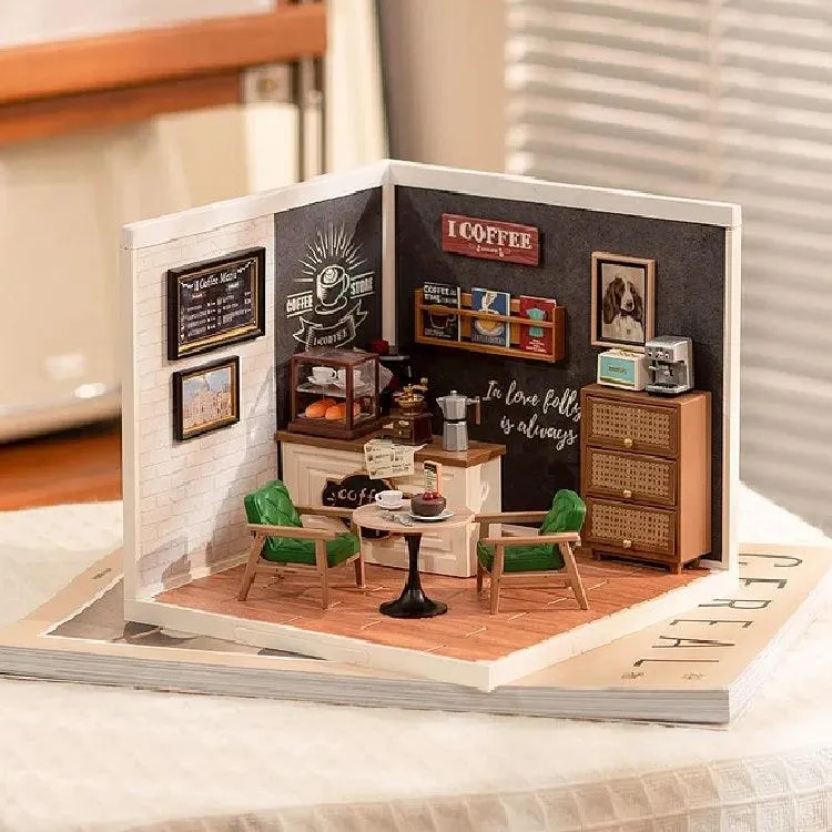 Fruit Vegetable Shop Miniature Grocery Shop Dollhouse Supermarket Dollhouse Coffee Shop Miniature Dollhouse Kit Coffee Shop Dollhouse