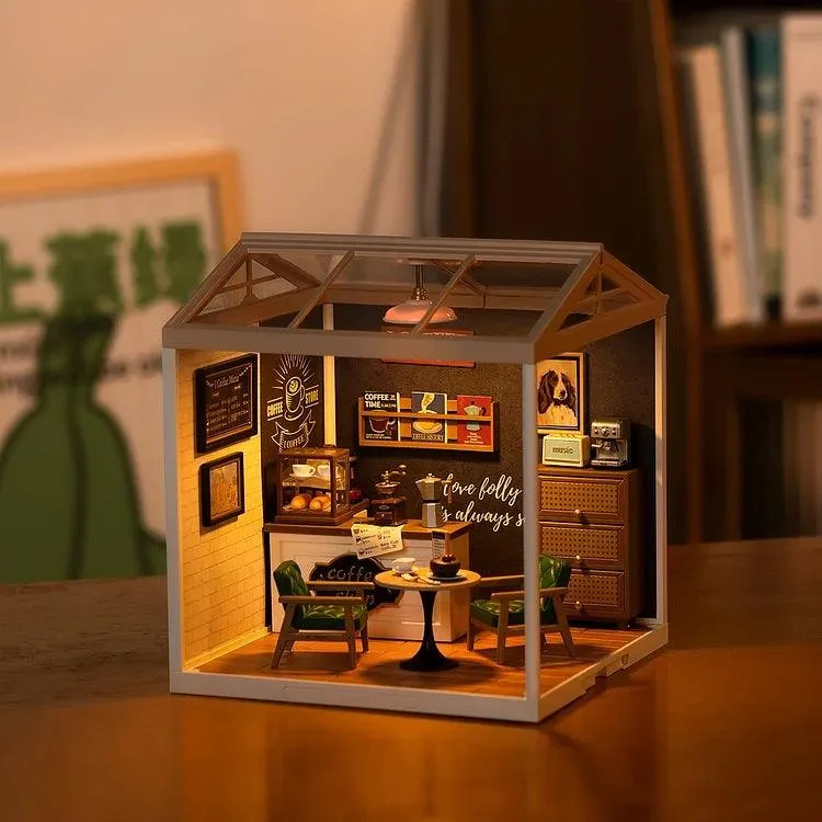 Fruit Vegetable Shop Miniature Grocery Shop Dollhouse Supermarket Dollhouse Coffee Shop Miniature Dollhouse Kit Coffee Shop Dollhouse