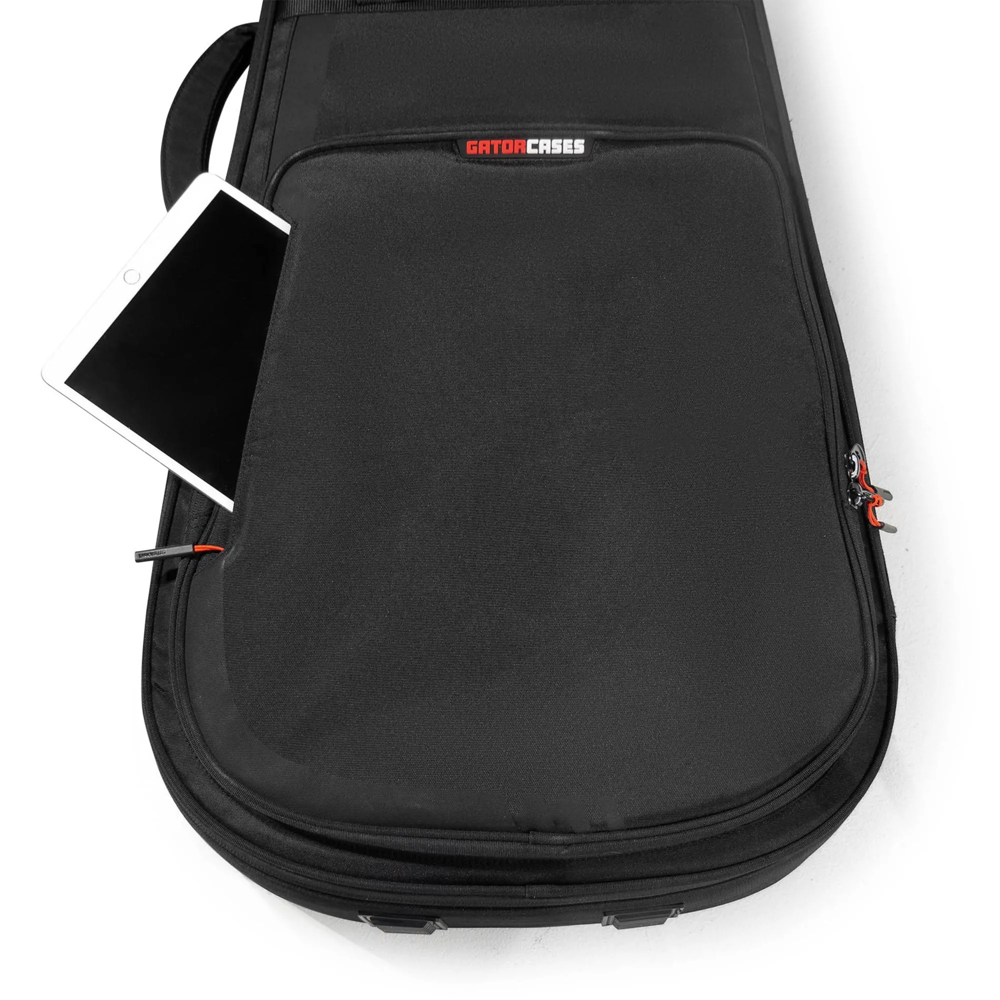 Gator Cases Icon Series Gig Bag For Electric Bass Guitars, Black with Red Interior