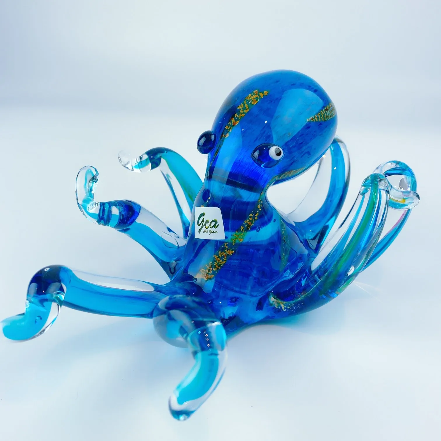 Gca Murano Style Art Glass Octopus Figurine Home Deco Art piece
