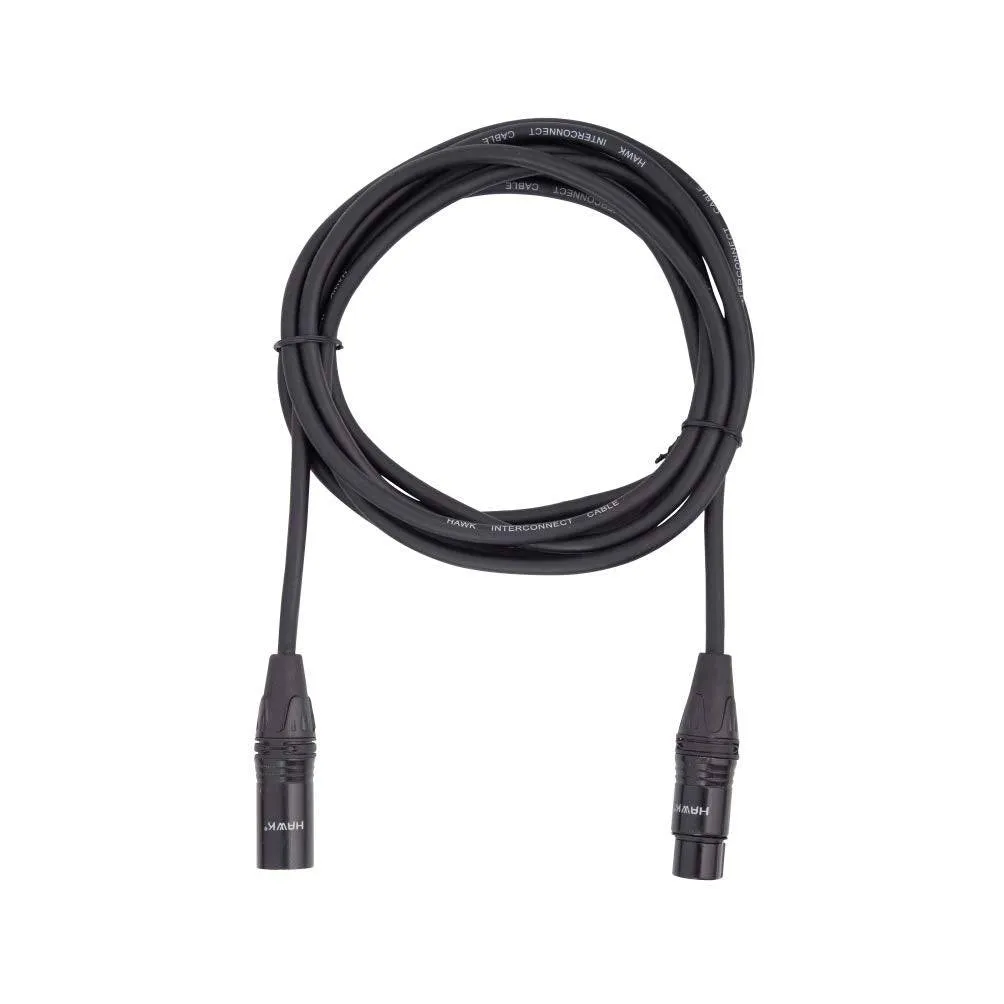 Hawk Proaudio SXFG005 Gold Series XLR Male to Female With Cable Tie for Speaker - 5 Feet (Black)