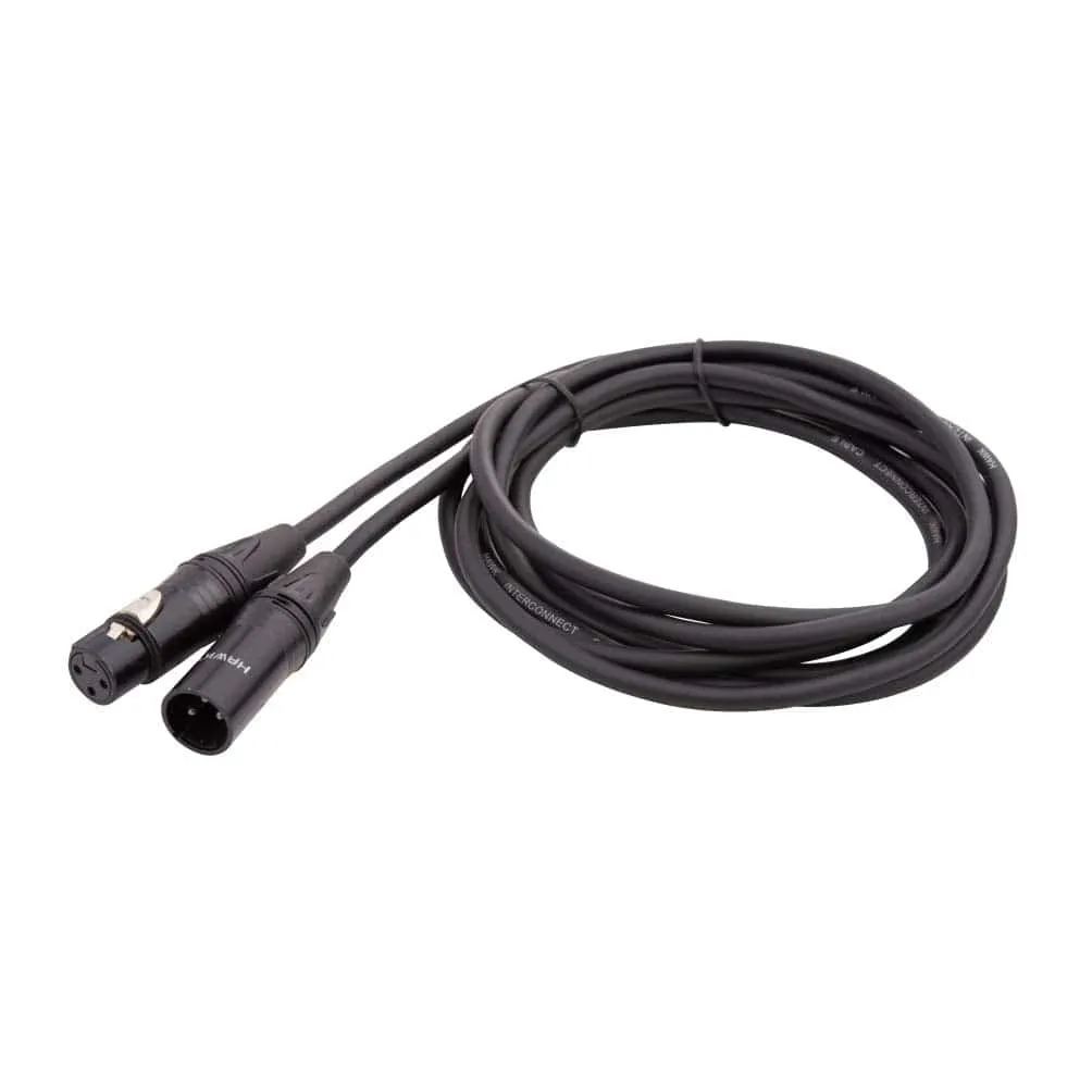 Hawk Proaudio SXFG005 Gold Series XLR Male to Female With Cable Tie for Speaker - 5 Feet (Black)