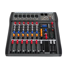 Hridz 6 Channels Bluetooth Mixer DJ Live Studio Audio Mixer USB Console Amplifier AUX