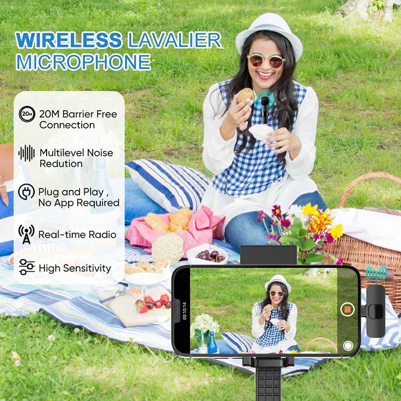 HridZ K9 Wireless Lavalier Microphone for iOS Devices | Lightning Port, Noise Reduction, 8H Battery, Clip-On for Interviews, TikTok, YouTube, Podcast Recording