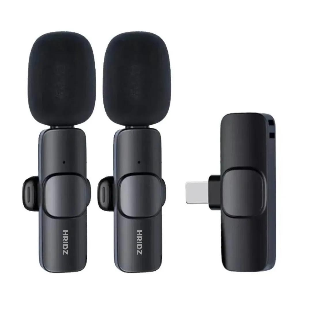 HridZ K9 Wireless Lavalier Microphone for iOS Devices | Lightning Port, Noise Reduction, 8H Battery, Clip-On for Interviews, TikTok, YouTube, Podcast Recording