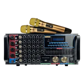 ImPro PMA-9800 1600W Mixing Amplifier Bundle with ImPro UHF-88MXR Wireless Microphones