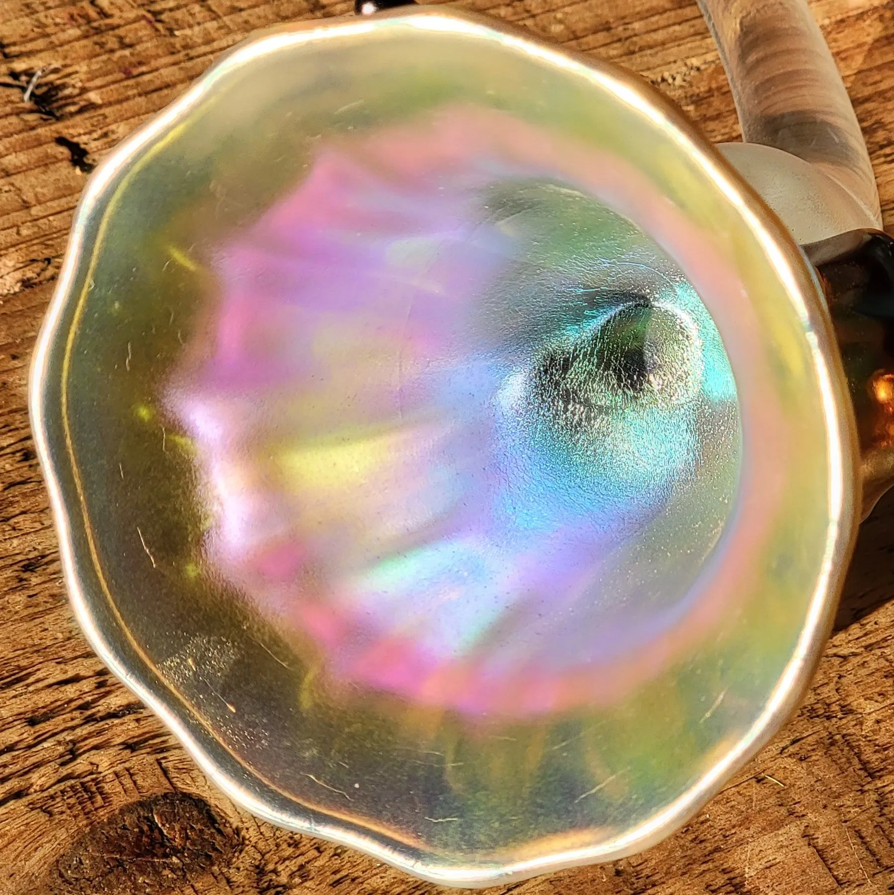 Iridescent Art Glass Flower by Lundberg Studios of California