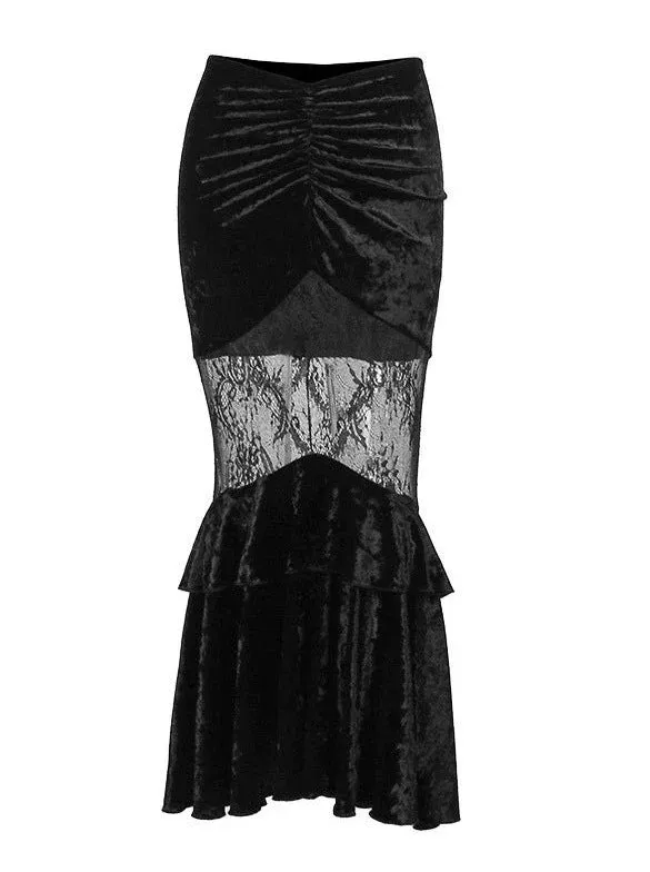 Lace Hip Girl Skirt Fishtail Ghost