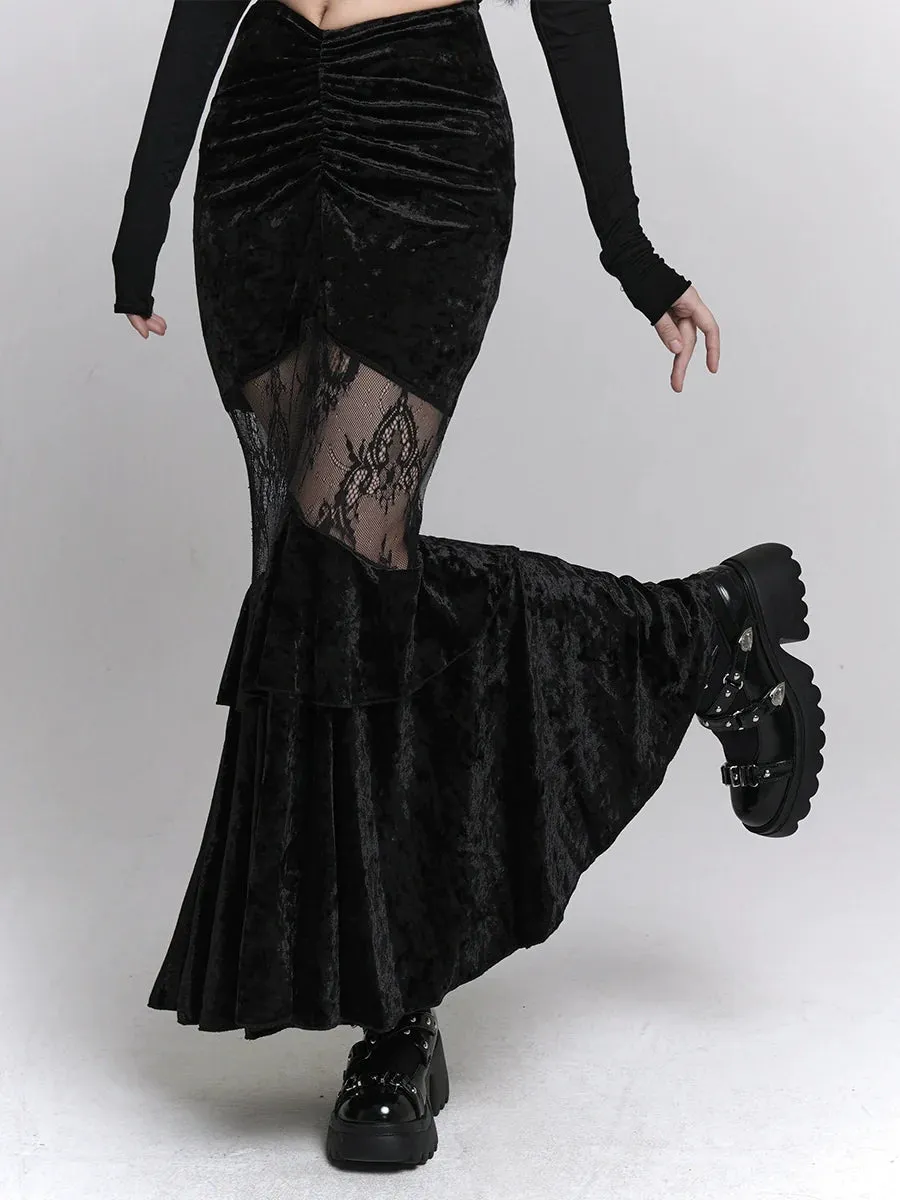 Lace Hip Girl Skirt Fishtail Ghost