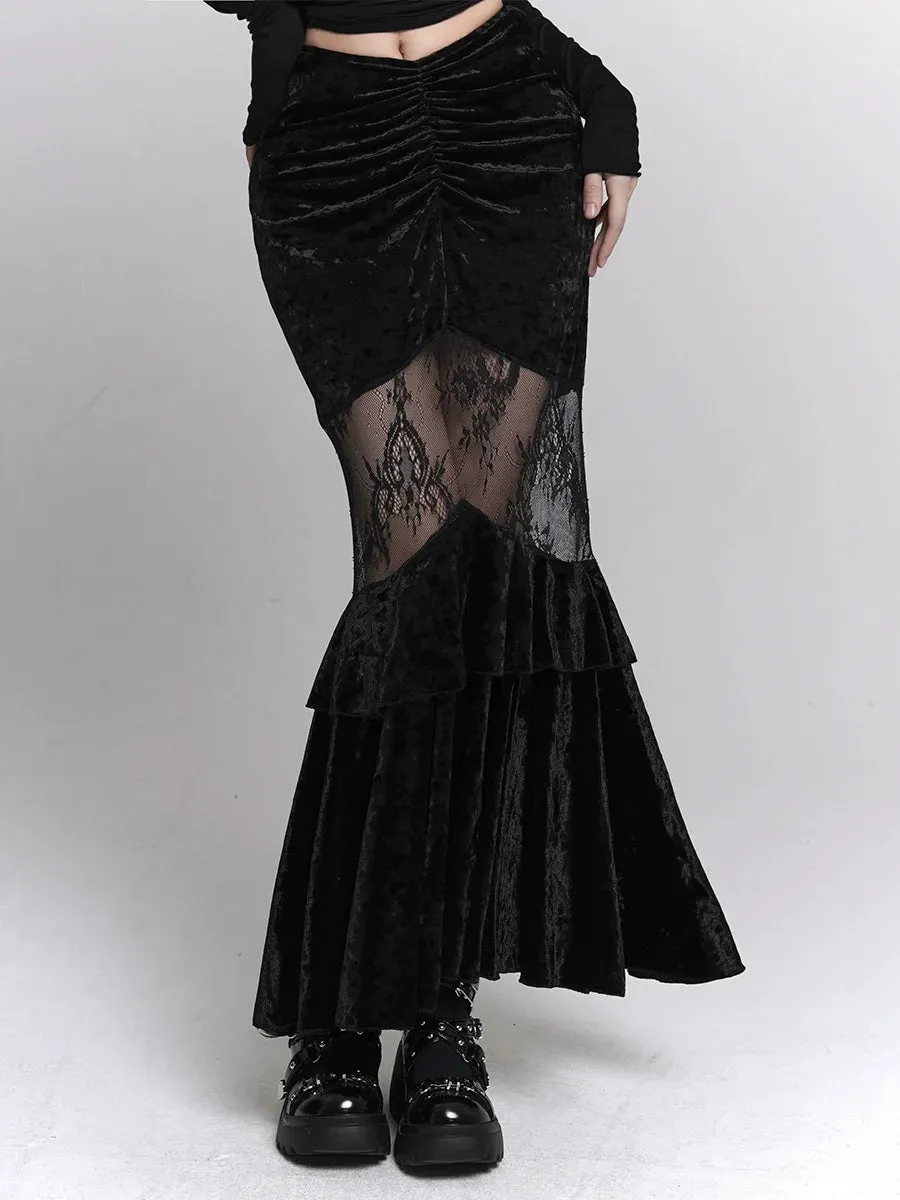 Lace Hip Girl Skirt Fishtail Ghost