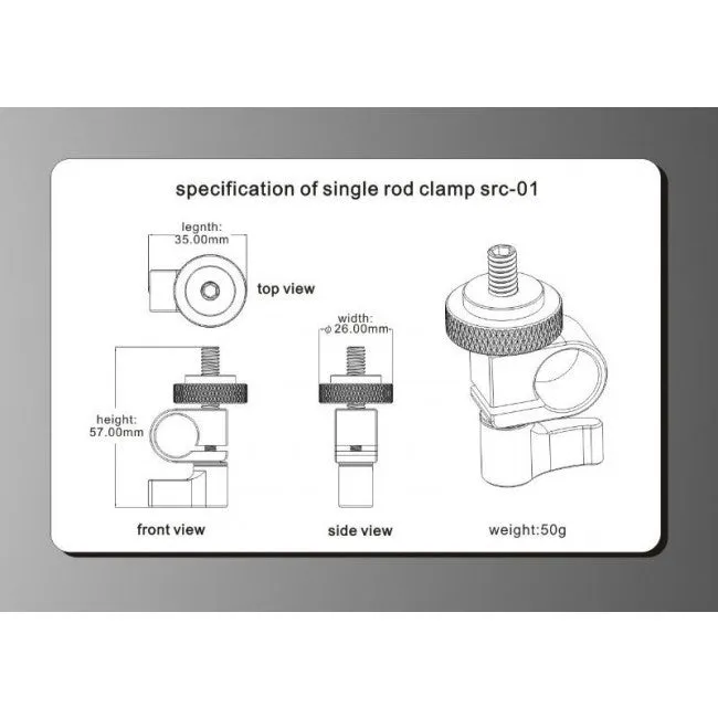 LanParte SRC-01 Single Rod Clamp Fit 15mm Rods