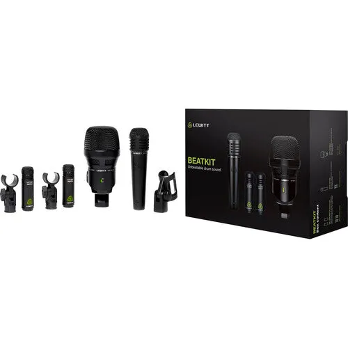 Lewitt BEATKIT Drum Mic Package for Kick, Snare, and Matched Overheads