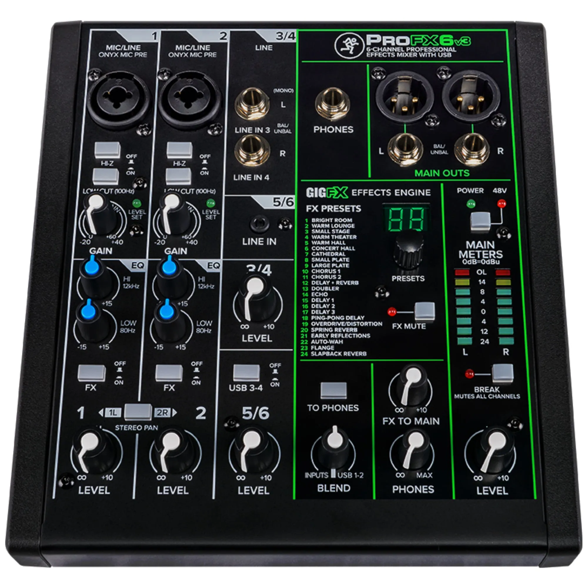 Mackie ProFX6v3 6-Channel Professional Effects Mixer with USB