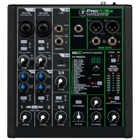 Mackie ProFX6v3 6-Channel Professional Effects Mixer with USB