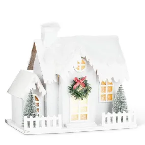 Medium Snowy House with LED Lights