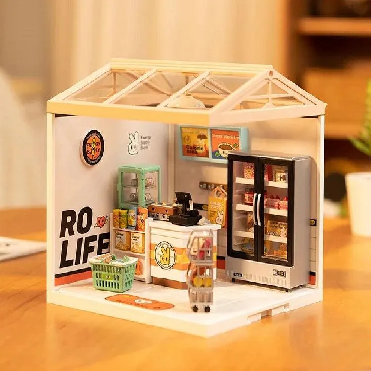 Miniature Grocery Shop Supermarket Dollhouse Inspiration Coffee Shop Miniature Dollhouse Kit Coffee Shop Dollhouse Fruit Vegetable Shop Mini