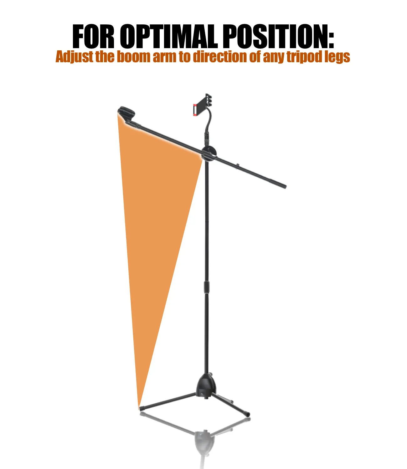 MTS-01 Microphone Stand Boom - Tablet/phone Holder for Karaoke, Studio, Parties, Rehearsals – 5ft Tablet and Phone Holder for Microphone Stand