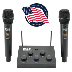 Optical/Coaxial Input Karaoke Mixer With 2 Uhf Wireless Microphone - 8 Channels Home Theater Karaoke Mic System, Bt, Connects To Tv, Receiver, Amplifier, Speaker & More, Includes Wireless Mics