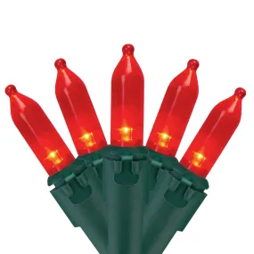 premium 100ct LED Mini Christmas Lights Green - 33' Green Wire Red