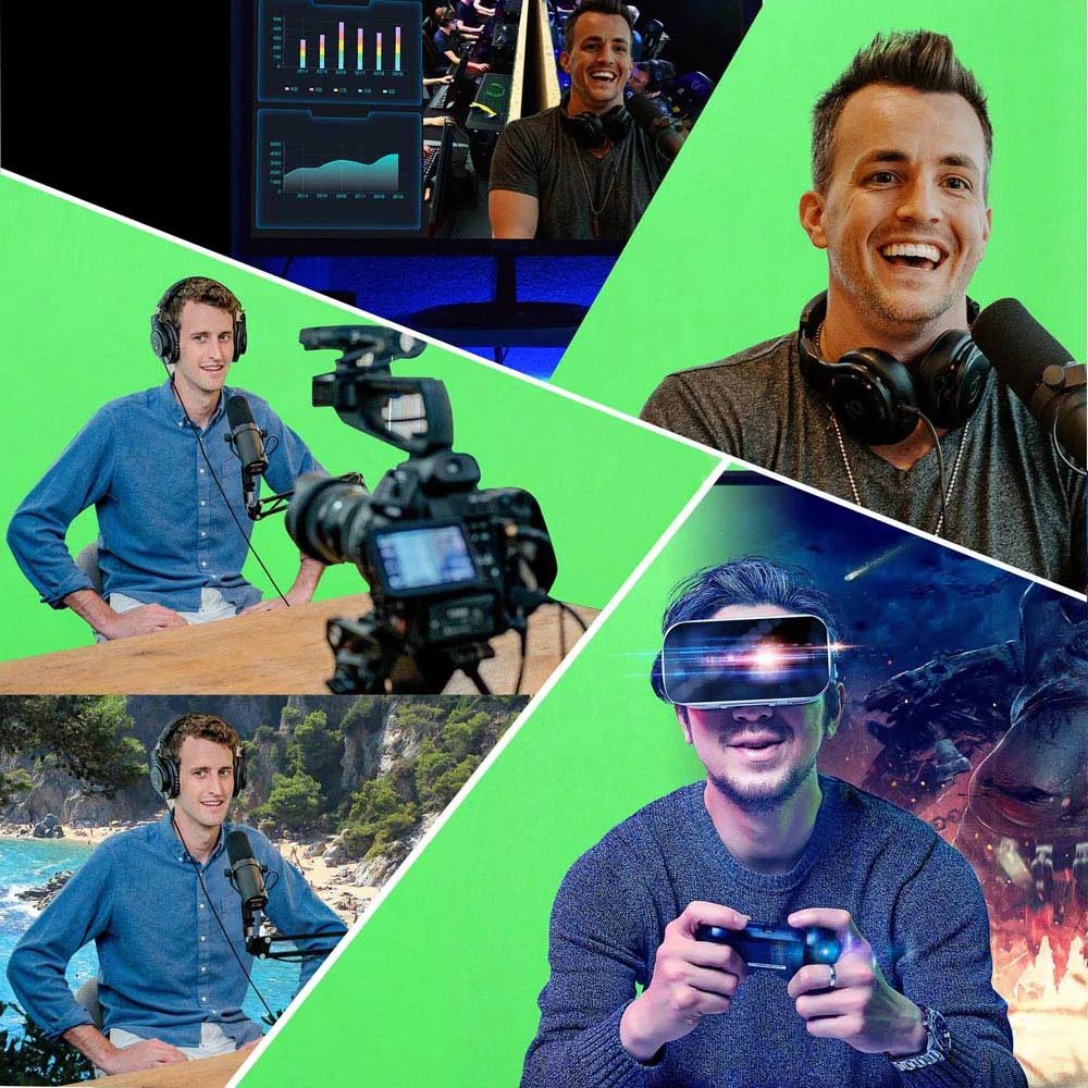 Retractable Green Screen Backdrop Chromakey Panel 7x6ft
