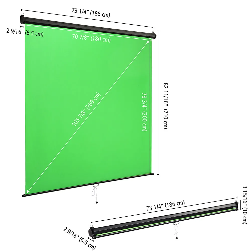Retractable Green Screen Backdrop Chromakey Panel 7x6ft