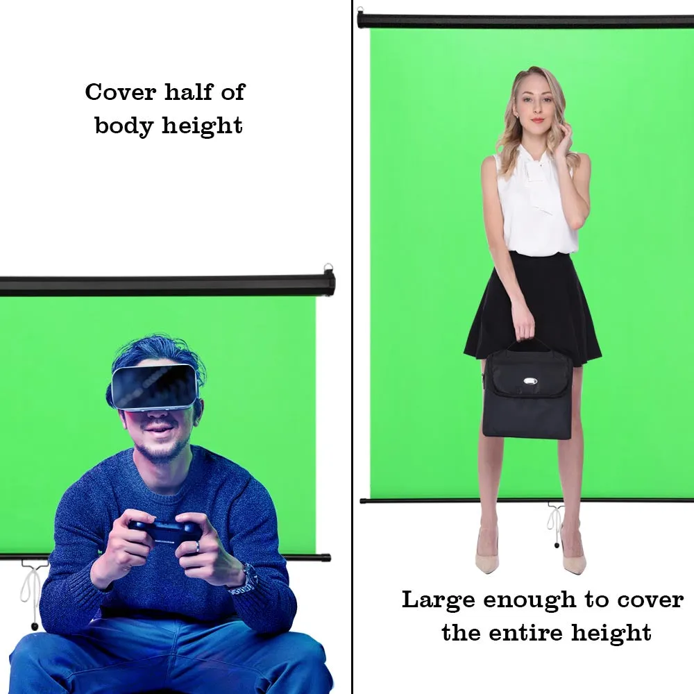 Retractable Green Screen Backdrop Chromakey Panel 7x6ft