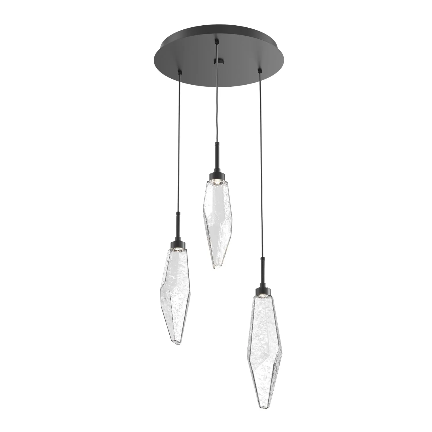 Rock Crystal Round Multi-Light LED Pendant Light