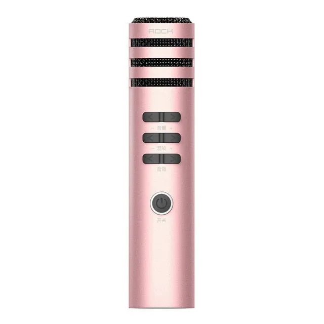 ROCK Karaoke Microphone for Smartphone Speaker 3.5mm Jack Dynamic Wired Durable Professional Condenser