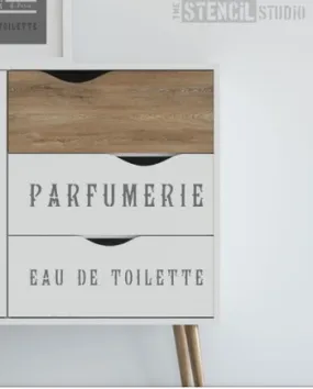Stencil Studio - Parfumerie Text Stencil - A5