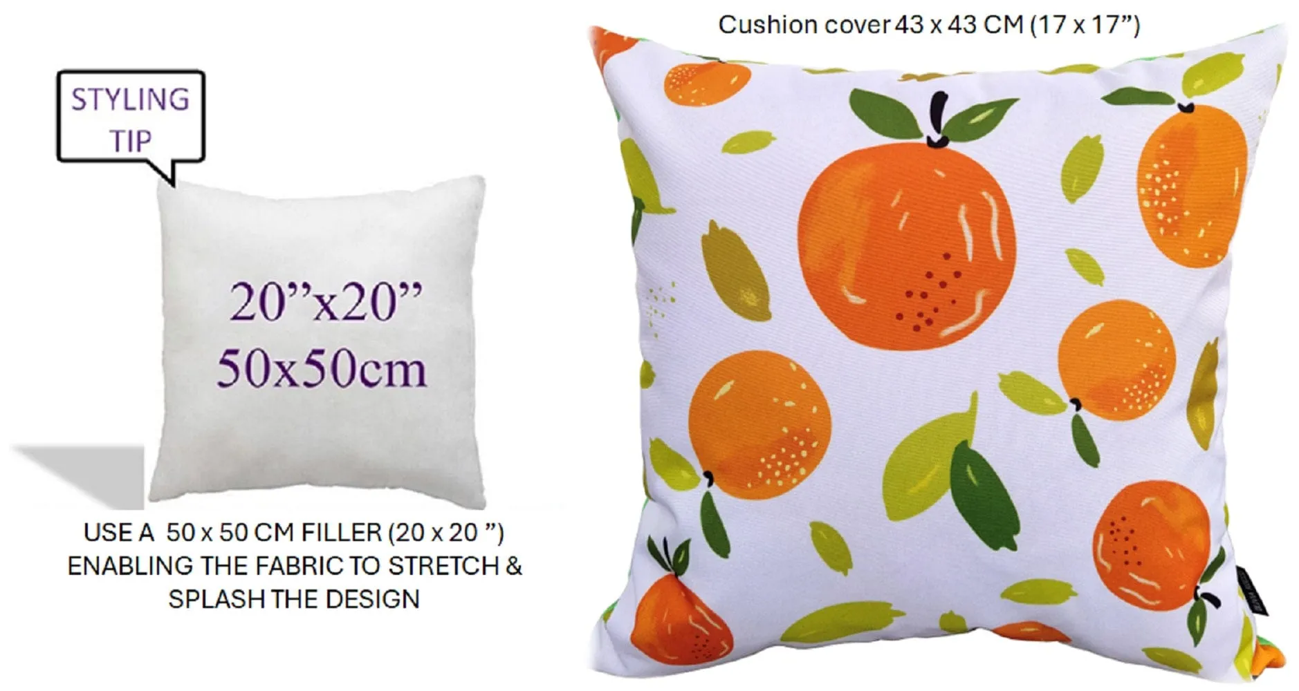 Summer Fruit Design Waterproof Outdoor Cushions for Patio Garden Bench Sofa Bed Durable Polyester Filled Comfort by OLIVIA ROCCO
