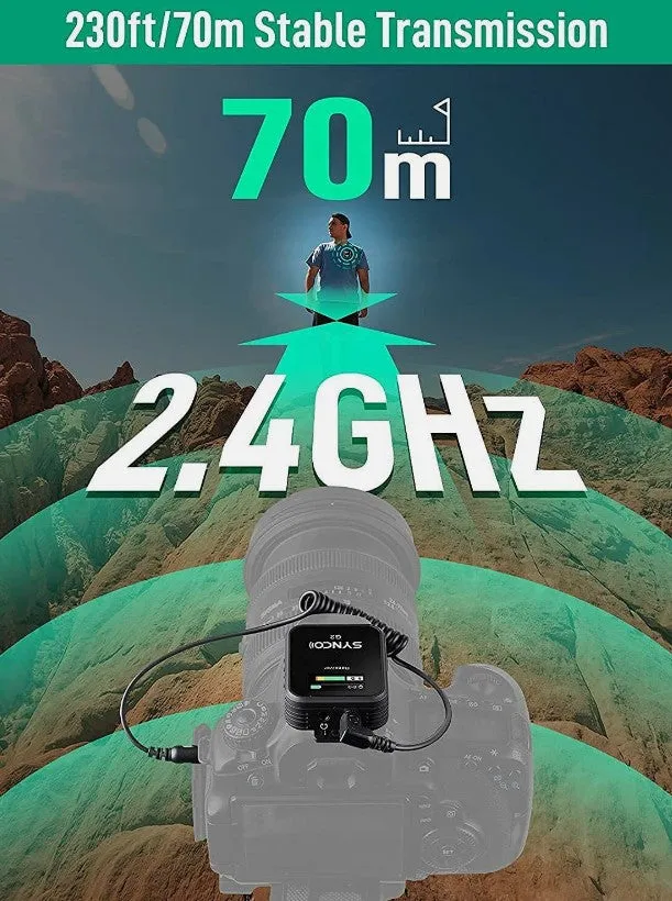 SYNCO G2 Lavalier 2.4Ghz microphone system 230' encrypted transmitter/receiver. (Special Order Item, allow 1 week for delivery)