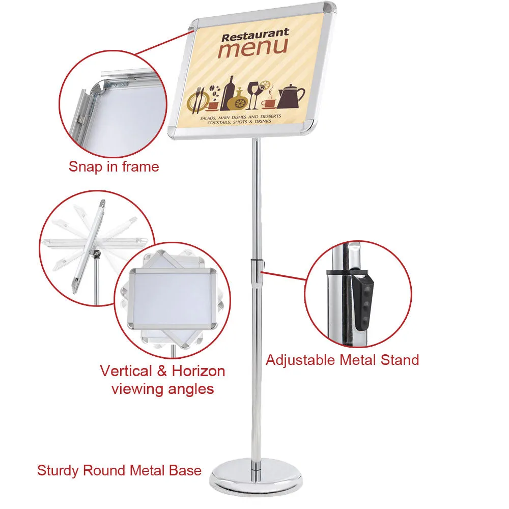 TheLAShop Adjustable Pedestal Sign Holder Floor Stand 11x17