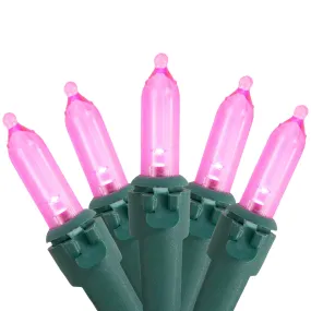 versatile 100ct LED Mini Christmas Lights Green - 33' Green Wire Pink