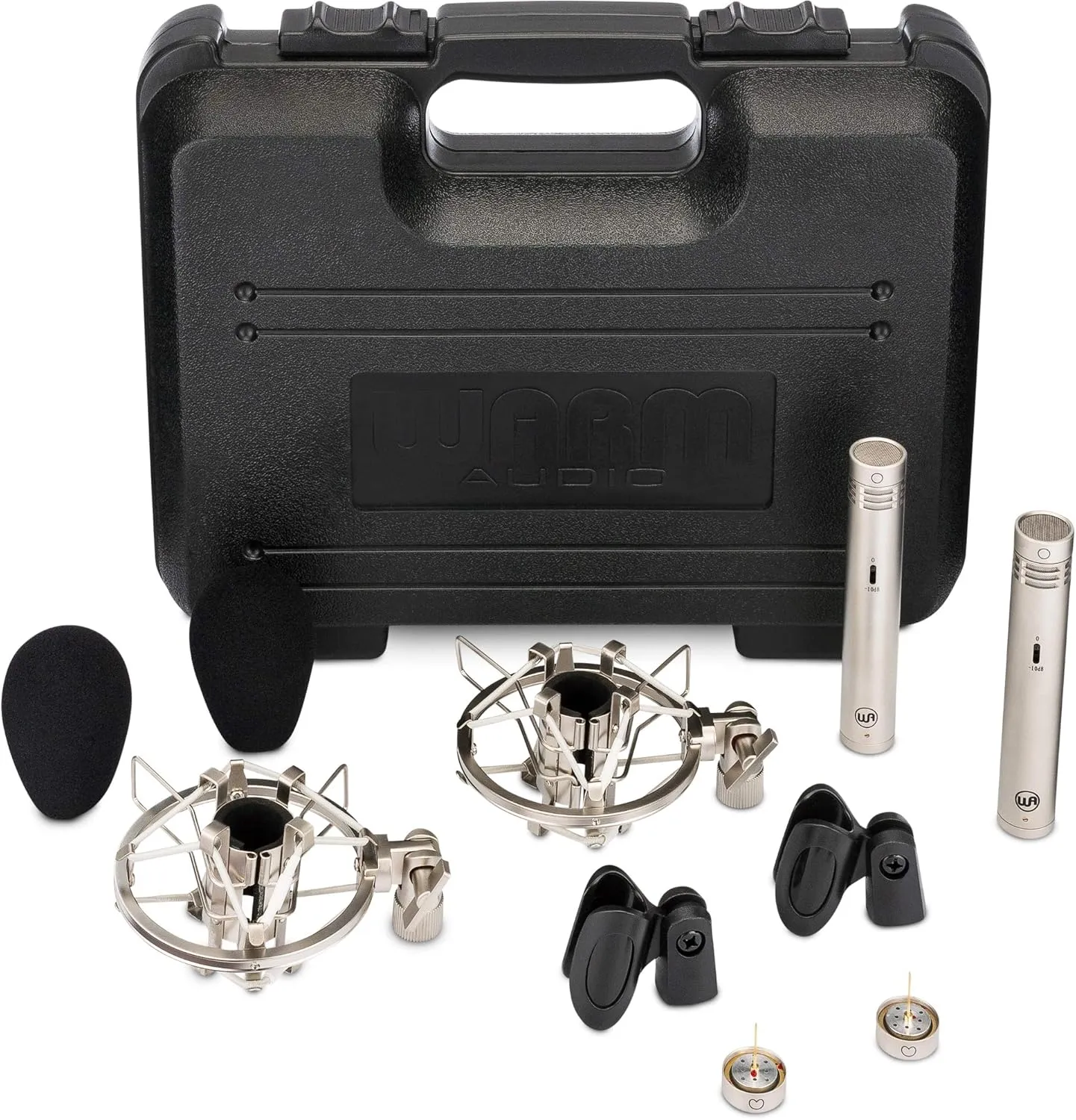 Warm Audio WA-84 Stereo Microphone Pair w/ Omni & Cardioid Capsules - Nickel