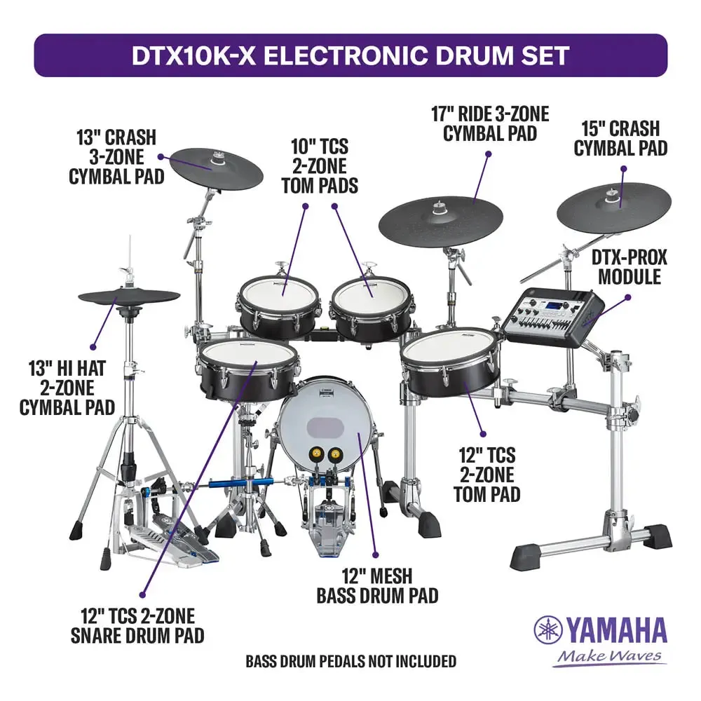 Yamaha DTX10K-X BF Electronic Drum Set Black Forest