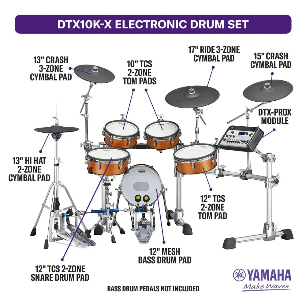 Yamaha DTX10K-X RW Electronic Drum Set Real Wood